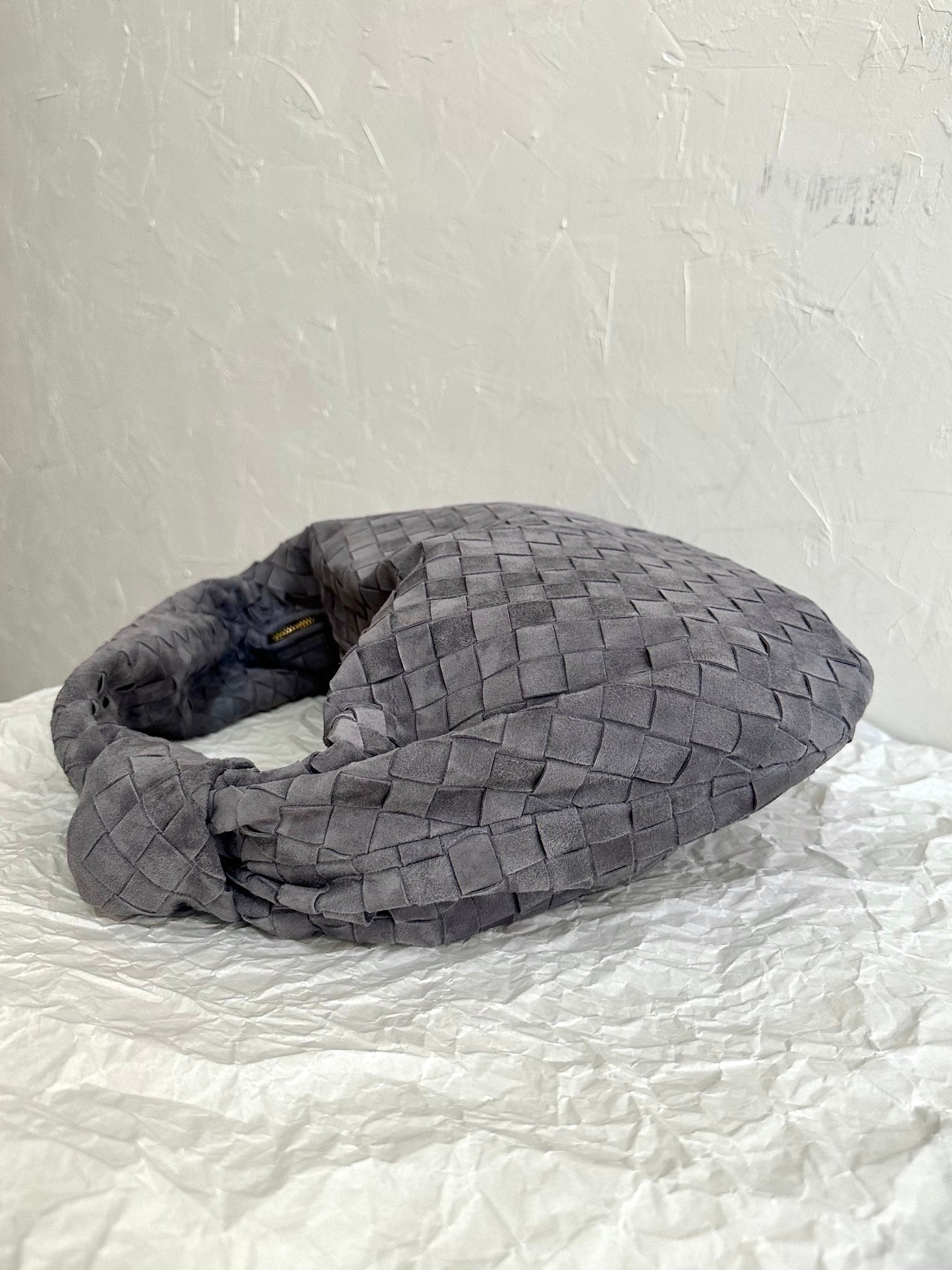BOTTEGA VENETA SMALL JODIE 48CM GREY SUEDE LEATHER