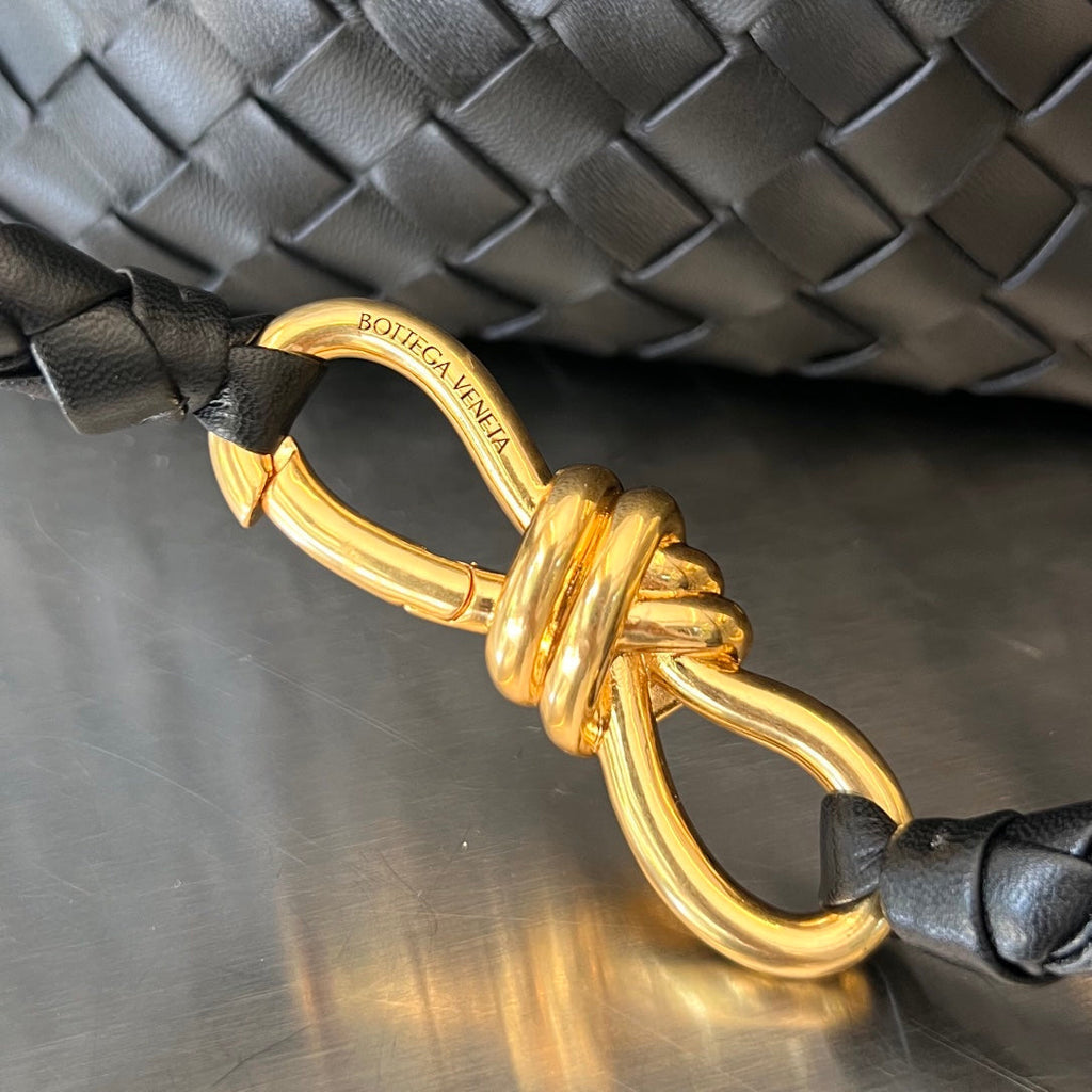BOTTEGA VENETA LARGE ANDIAMO 45CM BLACK LAMBSKIN