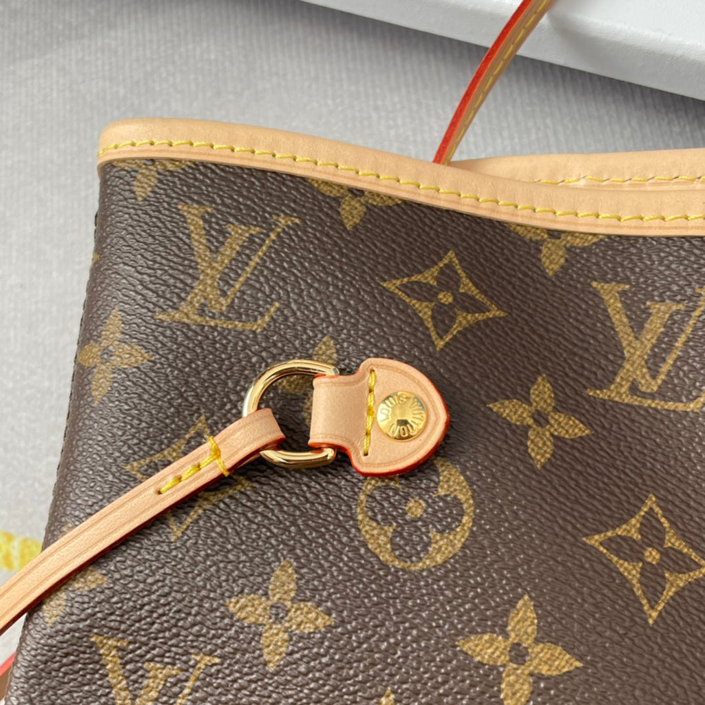 LOUIS VUITTON NEVERFULL MM 32 BROWN BEIGE PINK MONOGRAM CANVAS