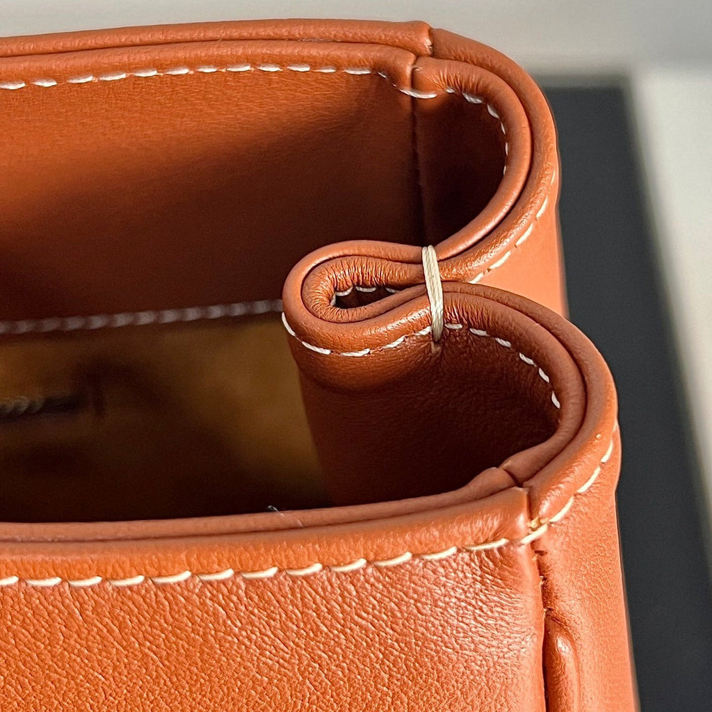 CELINE TRIOMPHE 37 SOFT TAN BROWN CALFSKIN HANDBAG