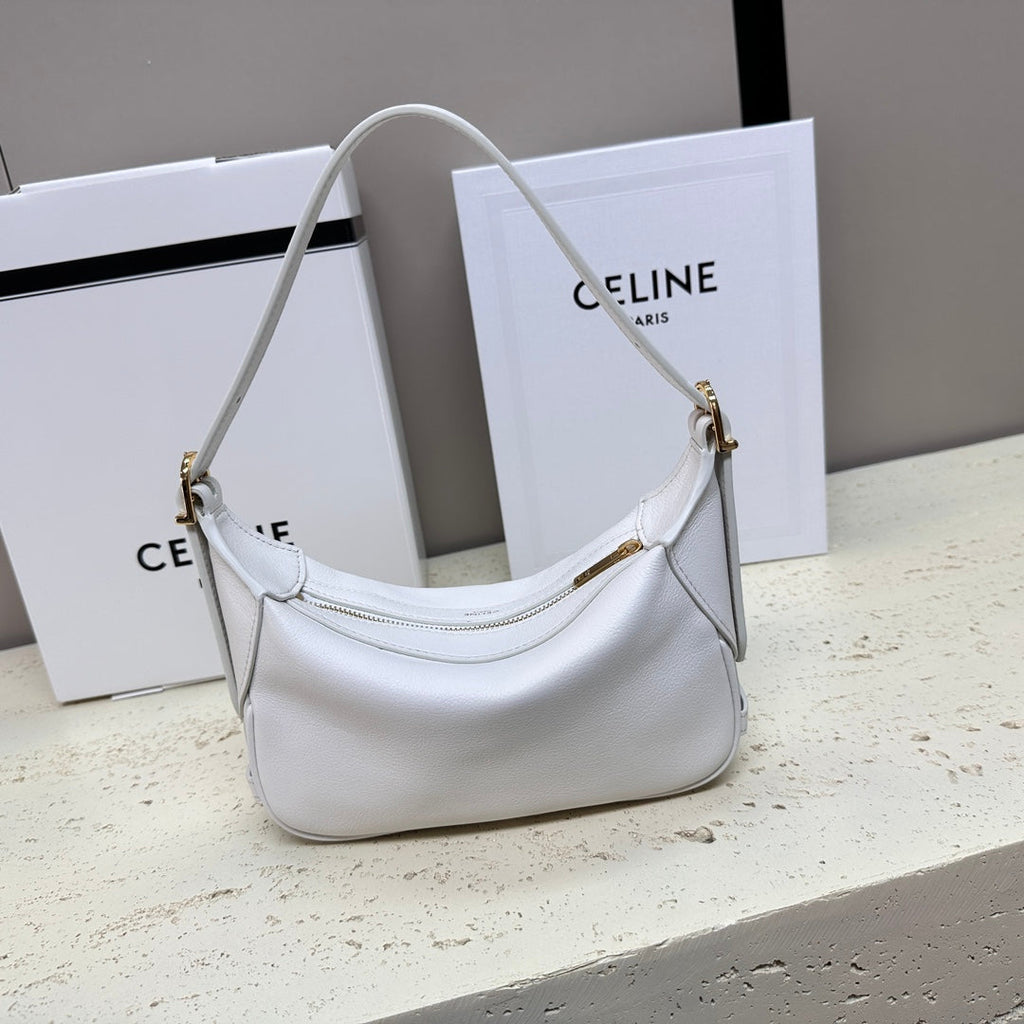 CELINE MINI 19 ROMY IN WHITE SUPPLE CALFSKIN