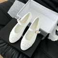 CHANEL MARY JANE SHOES IN WHITE LAMBSKIN