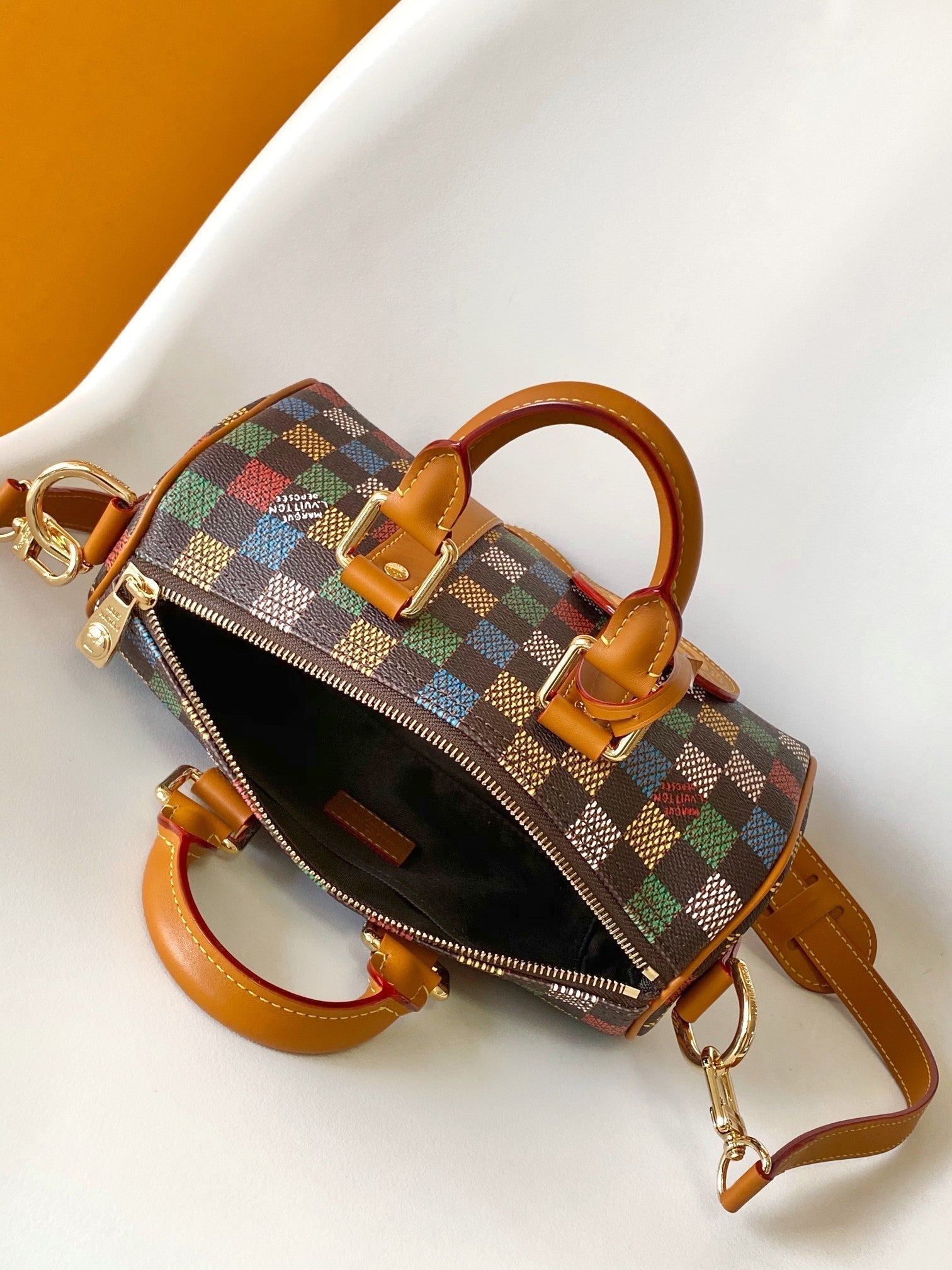 LOUIS VUITTON LV 25S KEEPALL BANDOULIÈRE BAG 25 IN MULTIPLE LV VERT DAMIER EBENE CANVAS