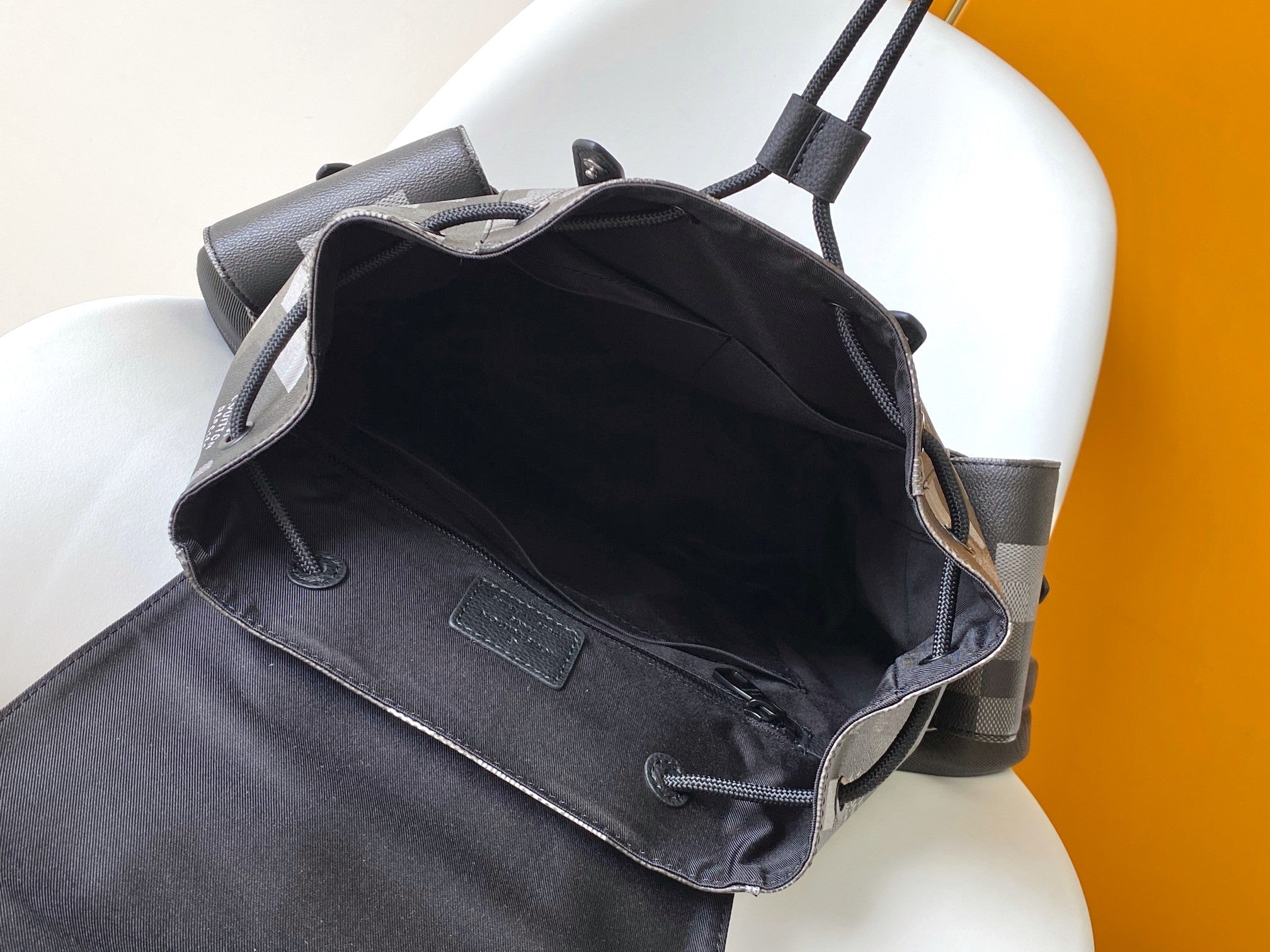 LOUIS VUITTON LV 25S CHRISTOPHER BACKPACK 47 IN DAMOFLAGE BLACK CALFSKIN